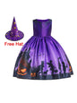 Halloween dressHalloween witch cosplay cosplay dress cartoon children's print dress