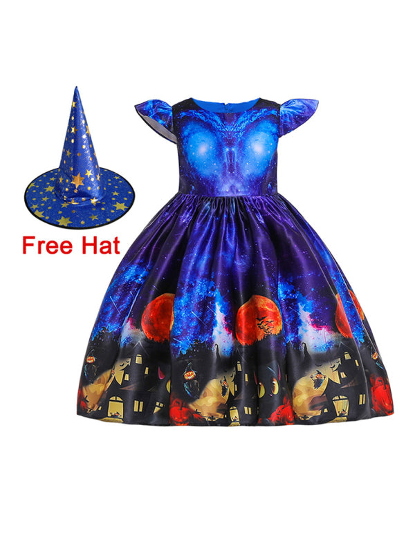 Halloween dressHalloween witch cosplay cosplay dress cartoon children's print dress