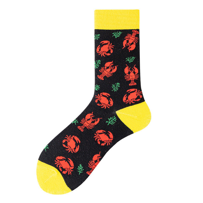 Men's Lobster Cartoon Fun Pattern Stockings